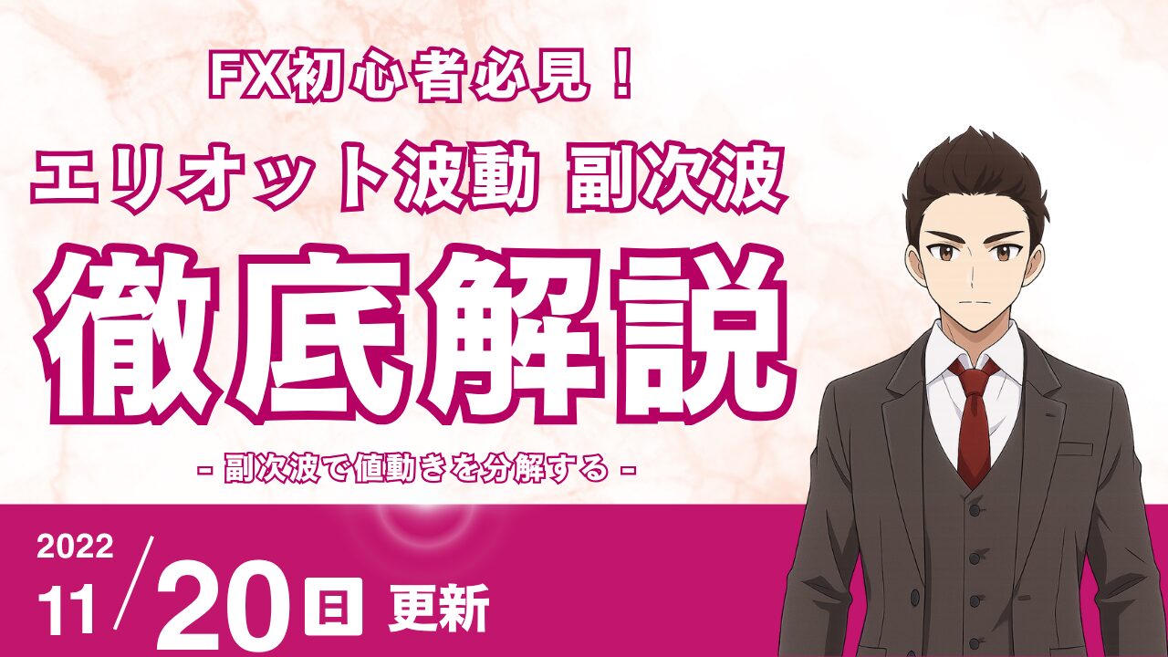 【FX初心者】エリオット波動の「副次波」で値動きを分解！三尊天井・トレンドラインが機能する本当の理由
