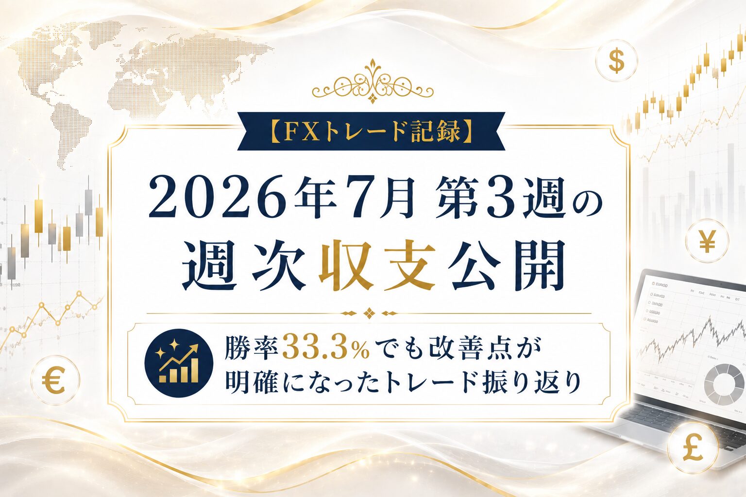 【FXトレード記録】2026年7月第3週の週次収支公開｜勝率33.3%でも改善点が明確になったトレード振り返り